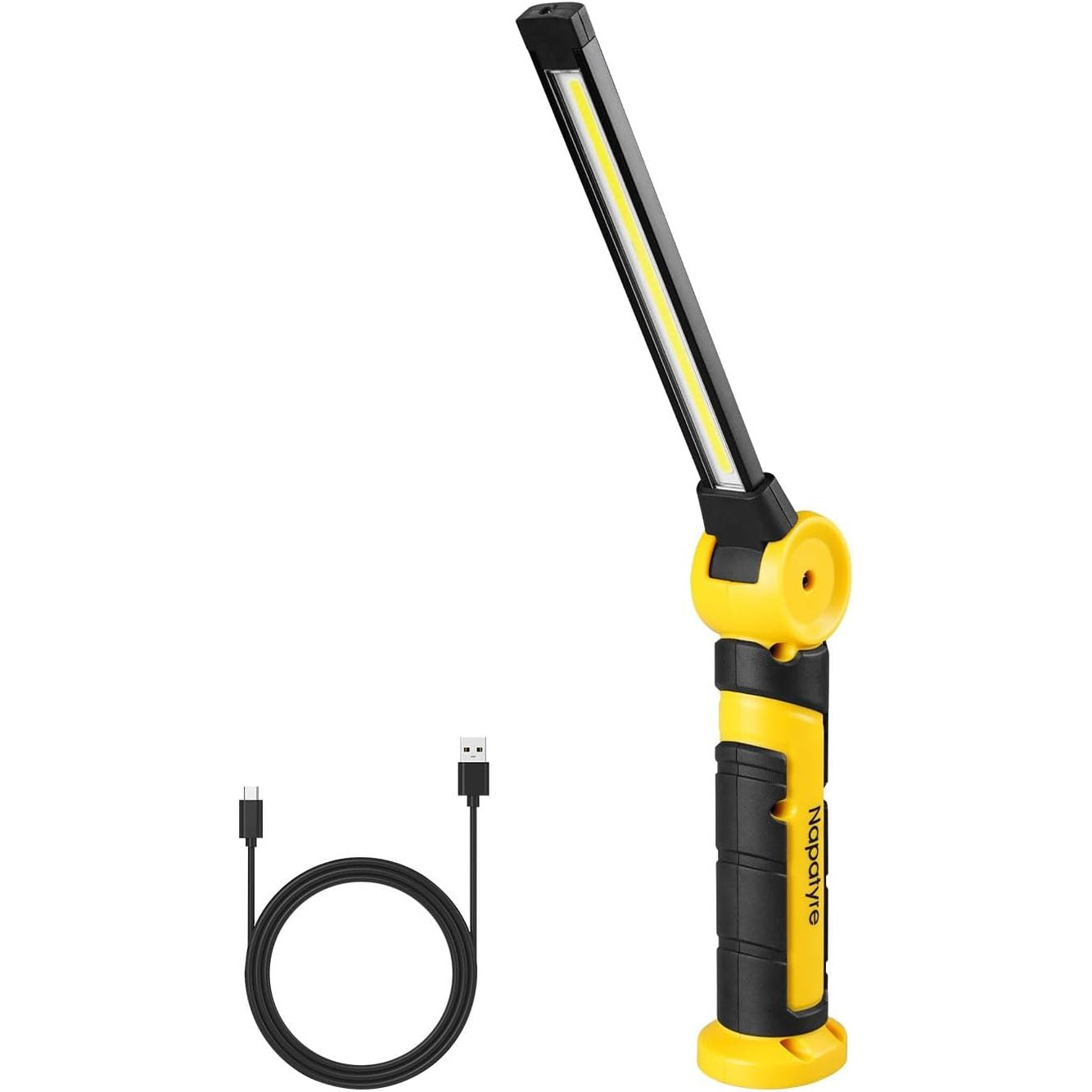 205634 - FENER LED Napatyre i Rikarikueshëm 4000mAh, Dritë Pune me Rrotullim 120° dhe Bazë Magnetike, Llambë Inspektimi Portative 1000 Lumen me 3 Modalitete, Përdorim për Punë në Shtëpi dhe Emergjencë (1 Pako)