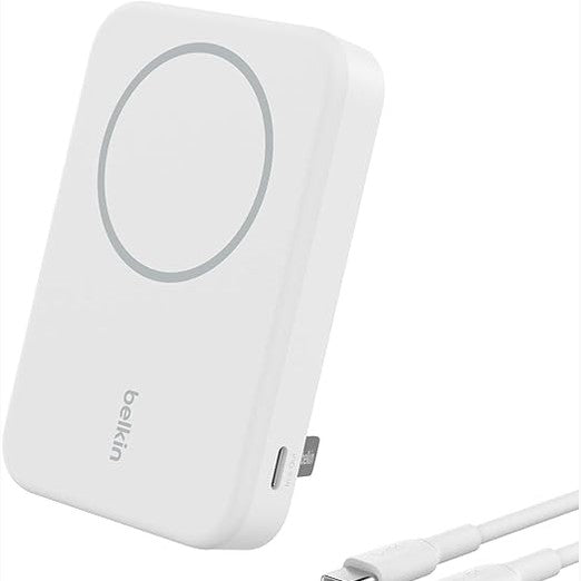 267815 - BELKIN Karikues pa tel BoostCharge Pro 8000mAh me Qi2 (Karkues portativ kompatibël me MagSafe, mbështetëse e integruar, për iPhone 16, 16 Plus, 16 Pro, 16 Pro Max, iPhone 15, etj., i zi)