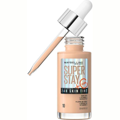294187 - Maybelline New York Fondatinë Grim pa njolla me vitaminë C, Formulë vegjetariane, Ngjyrë Super Stay Skin, Nr. 10