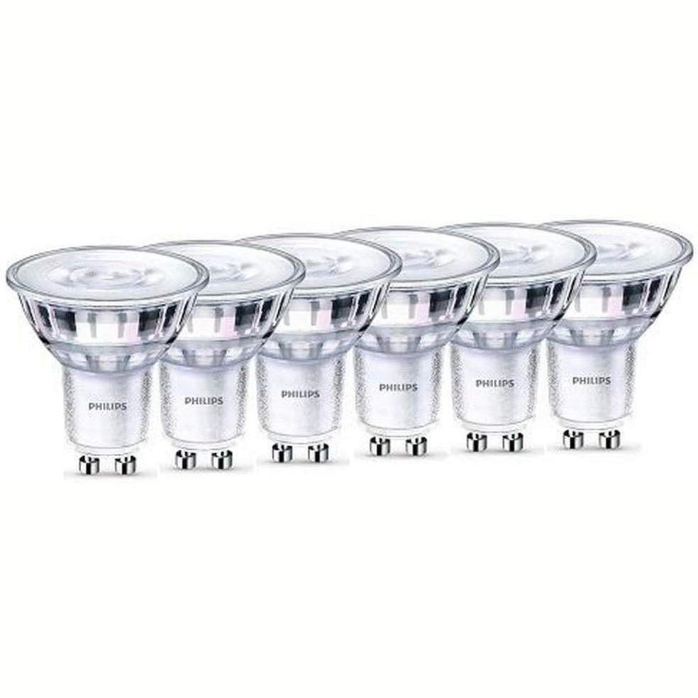 306324 - PHILIPS Llambat LED Classic GU10, pako me 6 llamba, 50 W, ndriçim të ngrohtë, reflektorë LED, të errësueshme