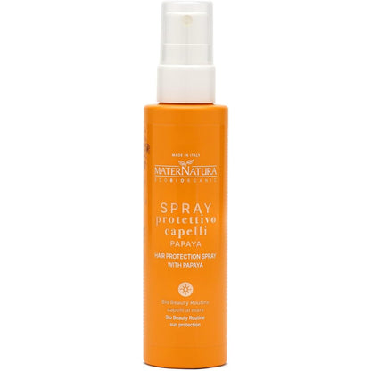 312081 - MATERNATURA Sprej Mbrojtës për Flokët nga Papaja dhe Mango, Qumësht me Filtra UV, 150 ml