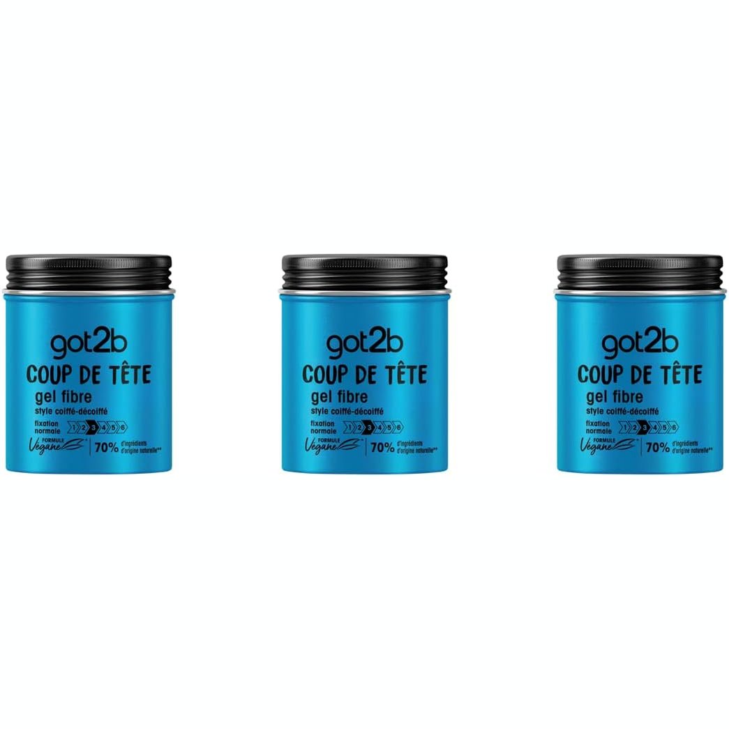 317559 - SCHWARZKOPF Got2b Xhel për Stilimin e Flokëve, stilim për burra, Coup de Tête, xhel me fibra, fiksim normal, 100 ml (Pako me 3 copë)