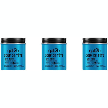 317559 - SCHWARZKOPF Got2b Xhel për Stilimin e Flokëve, stilim për burra, Coup de Tête, xhel me fibra, fiksim normal, 100 ml (Pako me 3 copë)