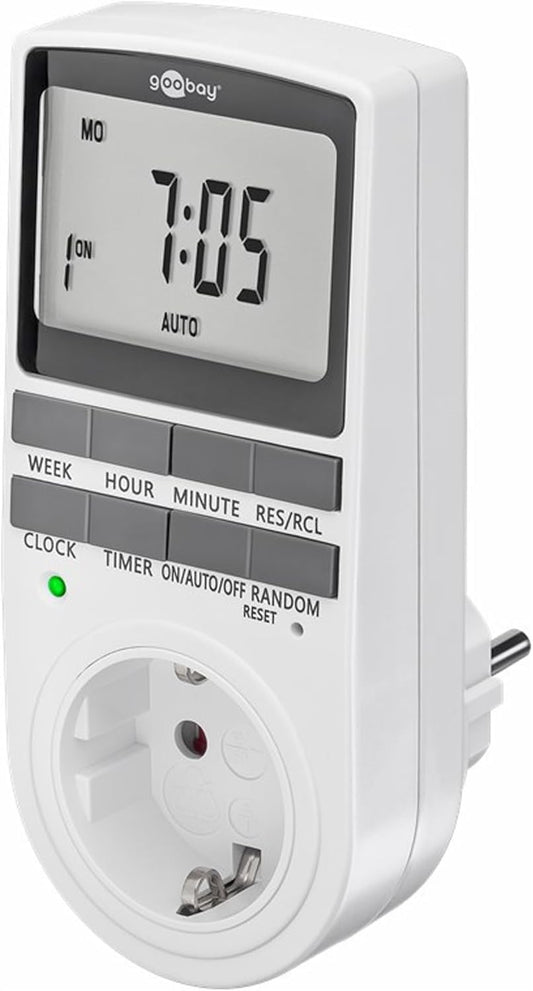 188211 - GOOBAY Kohëmatës Dixhital 64900 me 10 Programe Ditore dhe Modalitet të Rastësishëm Kundër Vjedhjes, i Programueshëm, Fuqi 3680W në 230 V (AC) dhe 16 A