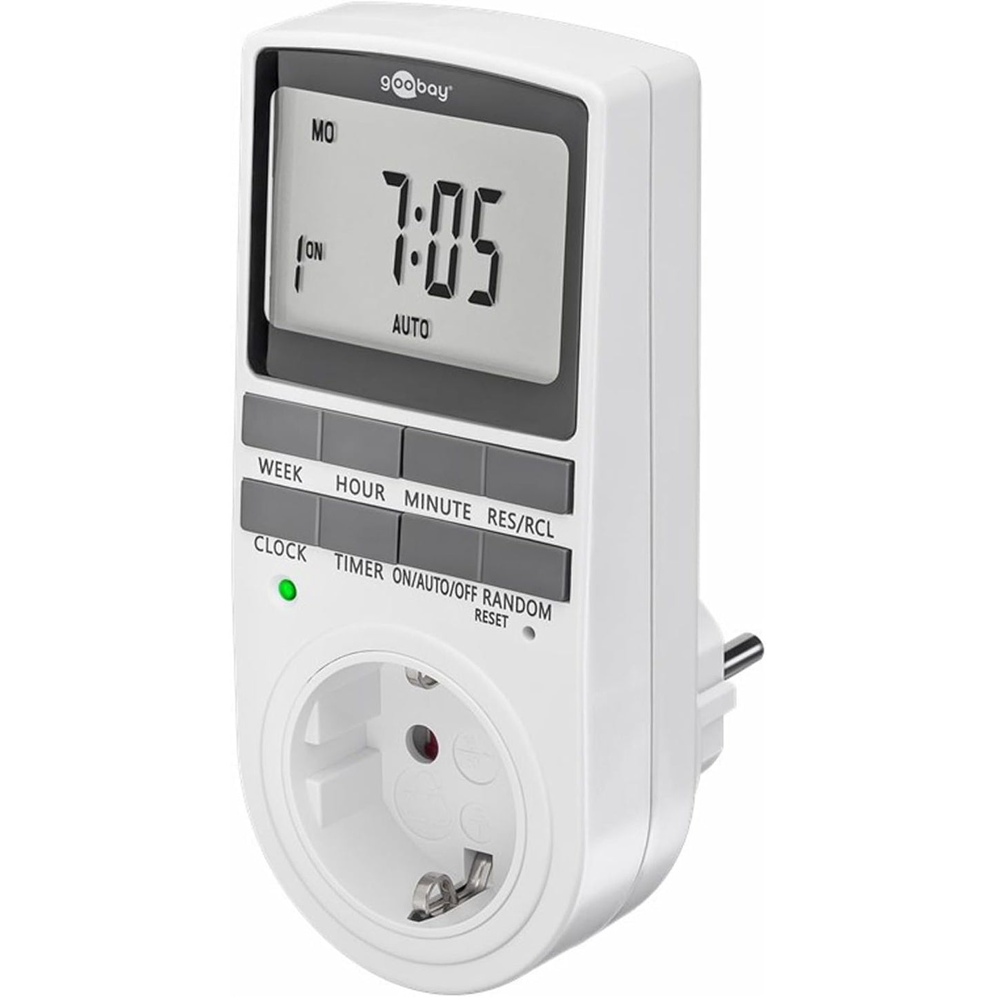 215795 - GOOBAY Kohëmatës dixhital me prizë - 10 programe ditore - 3680W në 230V (AC) dhe 16A