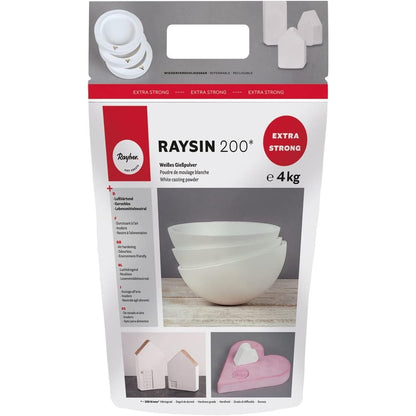 222422 - RAYHER - Pluhur derdhës Raysin 200, 4 kg, pluhur i bardhë, thahet në ajër, pa erë