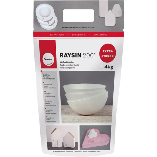222422 - RAYHER - Pluhur derdhës Raysin 200, 4 kg, pluhur i bardhë, thahet në ajër, pa erë