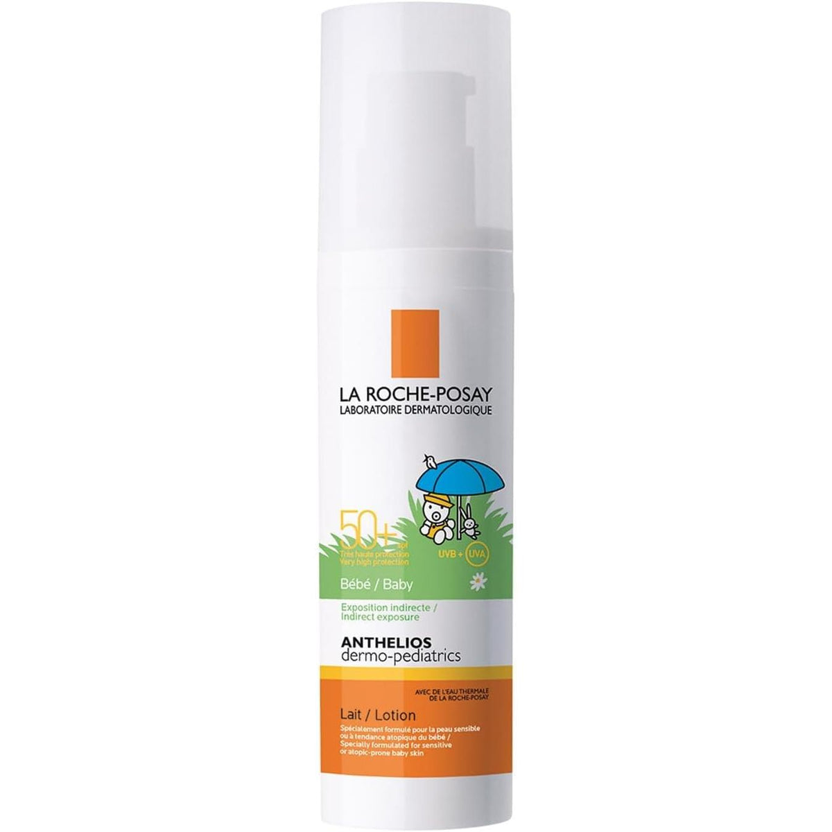 336227 - LA ROCHE POSAY Anthelios Dermo-Pediatrics, Qumësht Hidratues Kundër Diellit për Fëmijë SPF50+, Mbrojtje Ekstreme Anti-UVA dhe UVB, Rezistent ndaj Ujit, Rërës dhe Djersës, Me Ujë Termal Qetësues, 50 ml