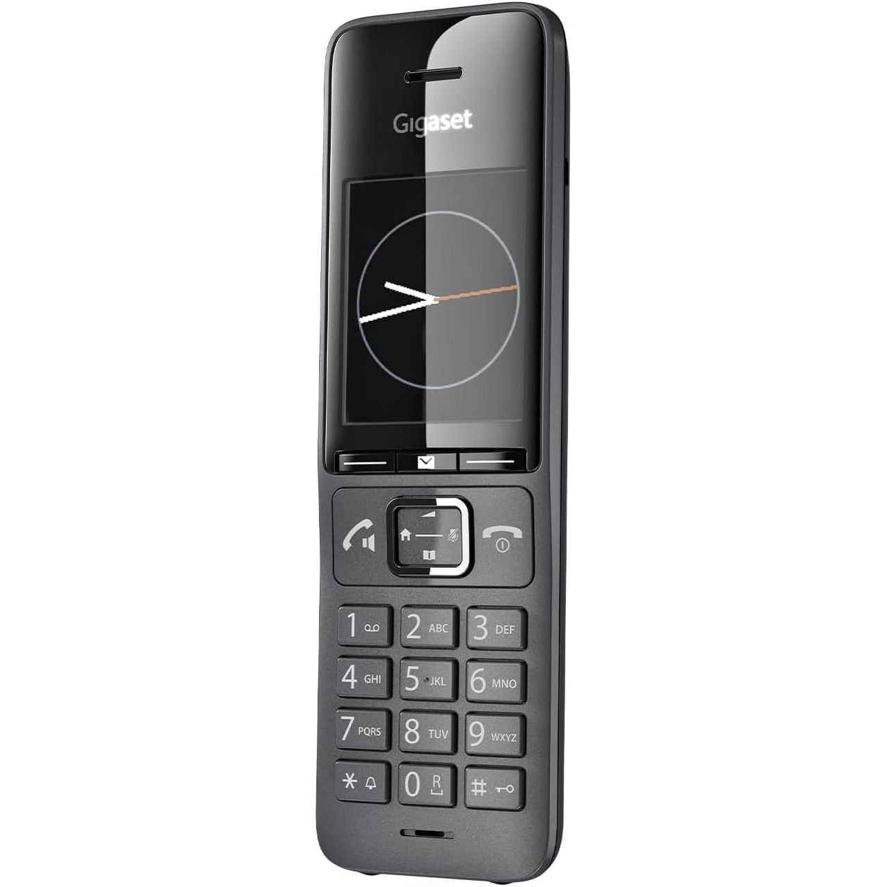 267914 - GIGASET COMFORT 520HX – Telefon DECT me bazë karikimi – Telefon pa tel për ruter dhe bazë DECT, ngjyrë titaniumi e zezë [I pajtueshëm në Gjermani, Itali, Francë, Holandë, Belgjikë, Çeqi, Aut] [Baza nuk përfshihet]