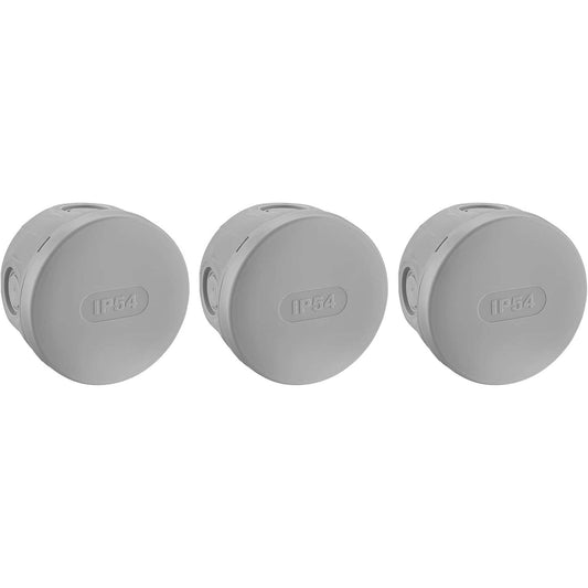 335719 - DEBFLEX - Kuti Lidhëse IP54 e Papërshkueshme nga Uji (Pako me 3) - Për Lidhje të Sigurt të Kabllit - Montim në Sipërfaqe - Gri - ⌀70 x D.40 mm