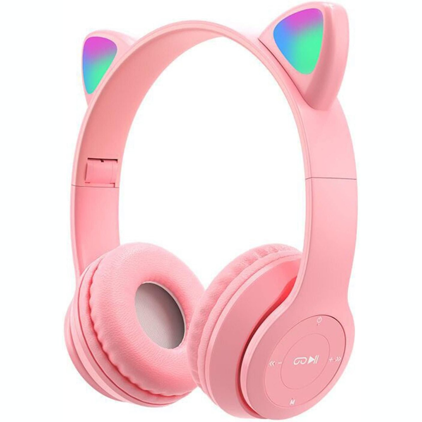 184850 - FENNY Kufje Bluetooth mbi vesh, Formë Veshi Mace me Dritë LED, Stereo, të Palosshme, për Tablet/Shkollë/Smartfon