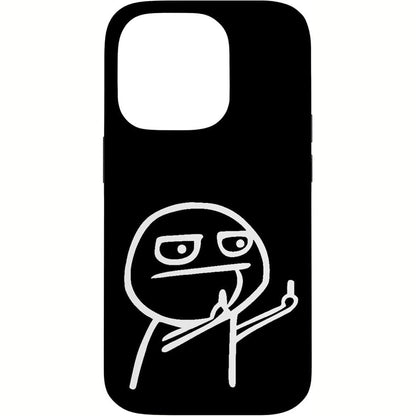 268840 - Bluzë me figurë shkopinjsh për iPhone 14 Pro, figurë shkopinjsh që tregon gishtin e mesëm