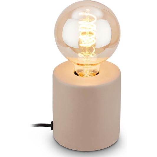 210576 - BRILONER - Llambë Tavoline me Çelës në Linjë, Bazë Qeramike, E27, Maks. 10W, për Dhomën e Ndenjes, Madhësi 10x10.3cm, Ngjyrë Bezhë