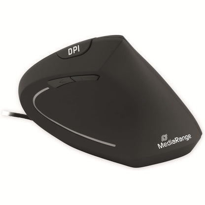 273970 - MEDIARANGE Maus PC ergonomik me tel, 6 butona, dizajn vertikal, DPI i rregullueshëm, optik, USB 2.0, i zi