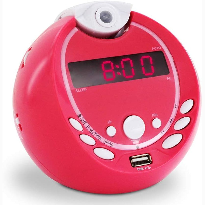 295857 - METRONIC Gulli 477018 Orë alarmi për fëmijë me MP3, USB, projeksion 180°, Rozë