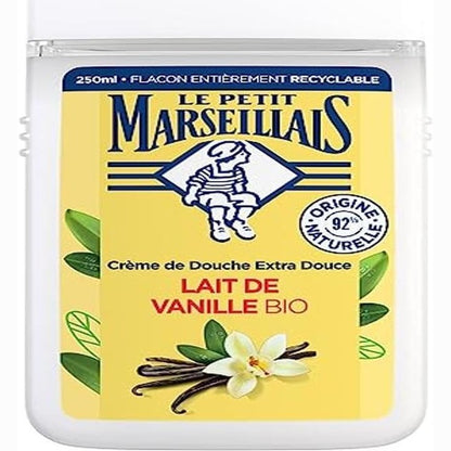 307047 - LE PETIT MARSEILLAIS Krem dushi Extra Gentle Qumësht organik vanilje, 250 mL