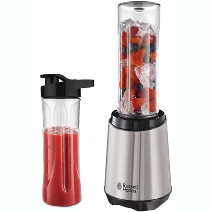 288368 - RUSSELL HOBBS Blender me këmbë dhe përgatitës smoothie, motor 23,500 rpm, 2 enë përzierjeje 600 ml (pa BPA, të sigurta për larje në enë), Grirëse, çelik inox, 23470-56