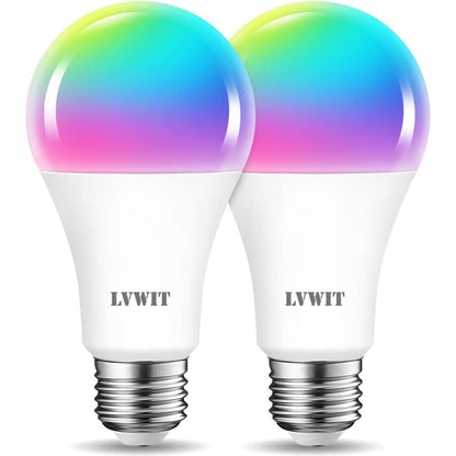 167627 - LLAMBË LED SMART Llambë LED inteligjente WiFi, 12W, RGB A70, me telekomandë shumëngjyrëshe, E27, 1521LM, e zbehtë nëpërmjet aplikacionit, e pajtueshme me Google Assistant dhe Amazon Alexa Echo dhe Echo Dot, Pako me 2