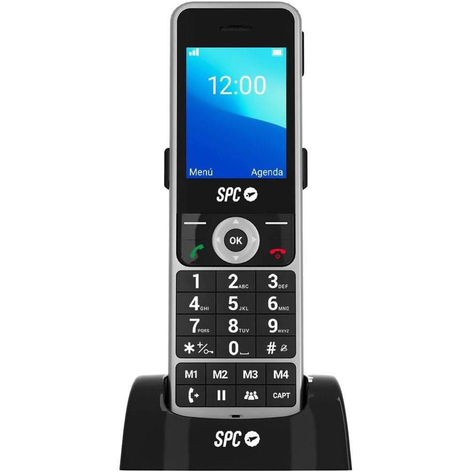 266123 - SPC WD100 - Telefon pa tel me kartë SIM dhe bazë karikimi, Thirrje 4G, VoLTE, VoWiFi, Ekran TFT 2.4 inç, Android, Konfigurim në distancë, Bluetooth, Wi-Fi, 4 vende memorie