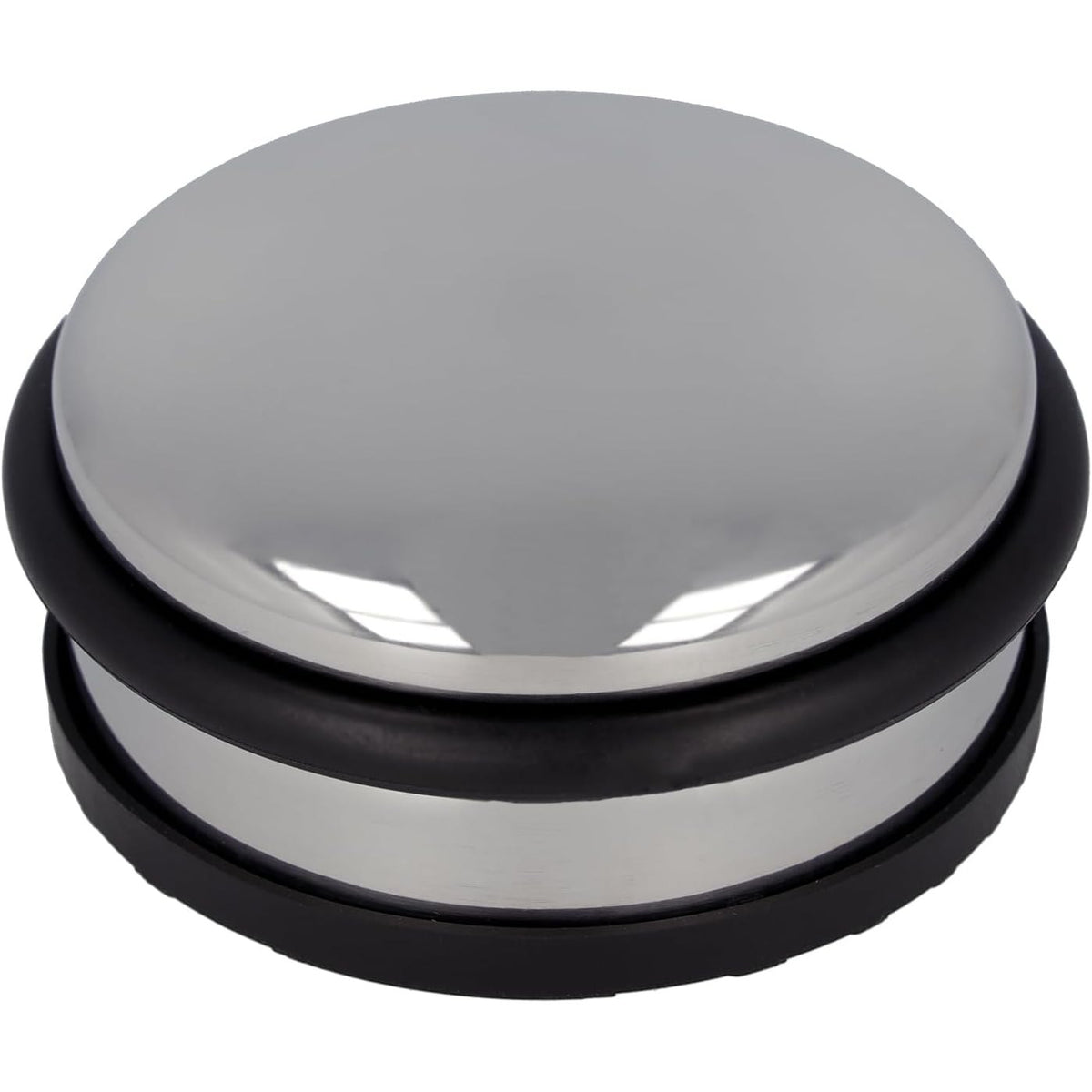 335519 - TAPË DERE PËR ÇELIK INOX WESTCOTT, TAPË DERE E RRUMBULLAKËT ME PESHË NETO 1.2 KG, UNAZË GOME MBROJTËSE PËR DERËN, FUND SHTESË KUNDËR RRËSHQITJES, DIAMETËR 10 CM, LARTËSI 4 CM, I QËNDRUESHËM NË RRYMA AJRI, E-19001
