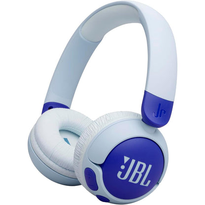273259 - JBL Kufje Junior 320 BT, pa tel për fëmijë, me mikrofon të integruar, Bluetooth, tingull i sigurt, jastëkë të rehatshëm për veshët, set ngjitës, dizajn i palosshëm, blu