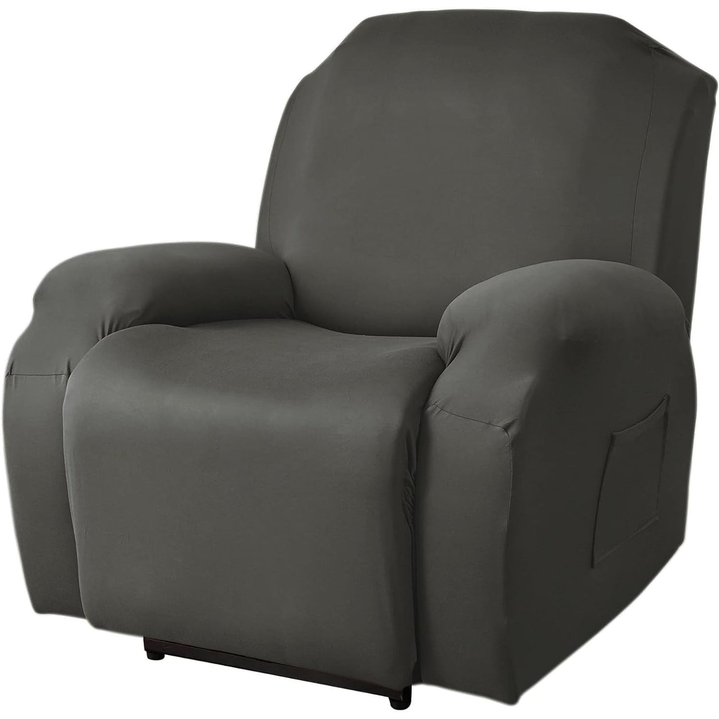 200723 - FANSU Mbulesa Elastike për Karrige 1 Vend, me Xhepa, Materiali i Shtresës, Antracit, Mbrojtëse për Mobilje në Dhomën e Ndenjes