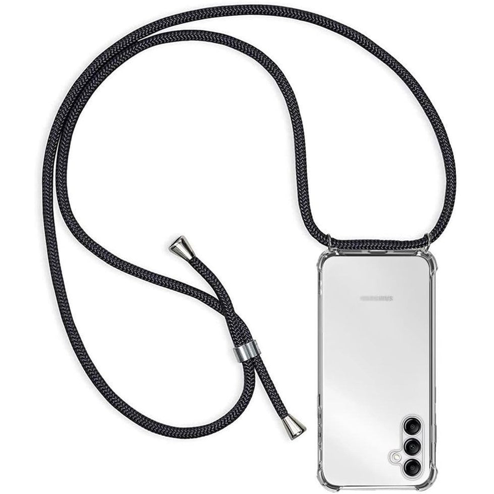 267398 - ZYIMOU Mbrojtëse për Samsung Galaxy A54 5G me rrip, parakolp transparent prej silikoni të butë TPU, e zezë