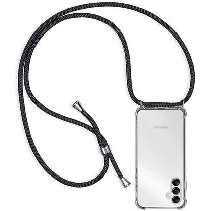 267398 - ZYIMOU Mbrojtëse për Samsung Galaxy A54 5G me rrip, parakolp transparent prej silikoni të butë TPU, e zezë