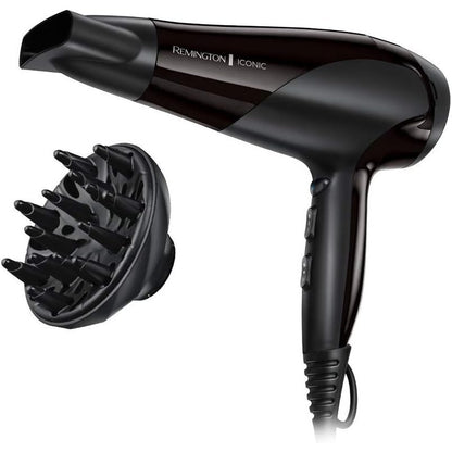 293155 - REMINGTON Tharëse flokësh 2200W, e lehtë dhe e fuqishme, funksion jonik, 3 nivele ngrohjeje, 2 nivele ventilatori, niveli i ftohjes, difuzor D3198