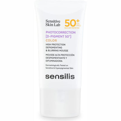 275237 - SENSILIS Fotokorrigjim D-Pigment 50+, Krem kundër diellit depigmentues me ngjyrë, vitaminë C, ekstrakt Sclarea Bioferment, mbron, ndriçon, i përshtatshëm për lëkurë të ndjeshme dhe të hiperpigmentuar - 40 ml.