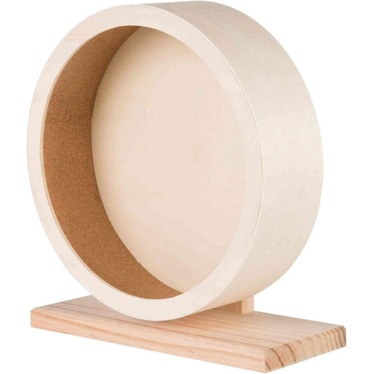210139 - TRIXIE Rrotë Ushtrimesh për Hamsterë, Me Kushineta Me Sfera, Sipërfaqe Vrapimi Prej Tape të Mbyllur, Druri i Patrajtuar, Diametri 28cm - Modeli 60923
