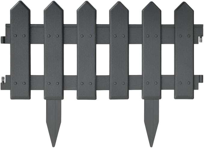 244435 - vidaXL Bordura për Kopsht (Lawn Edging) – 25 Copë, 10 m, Anthracite