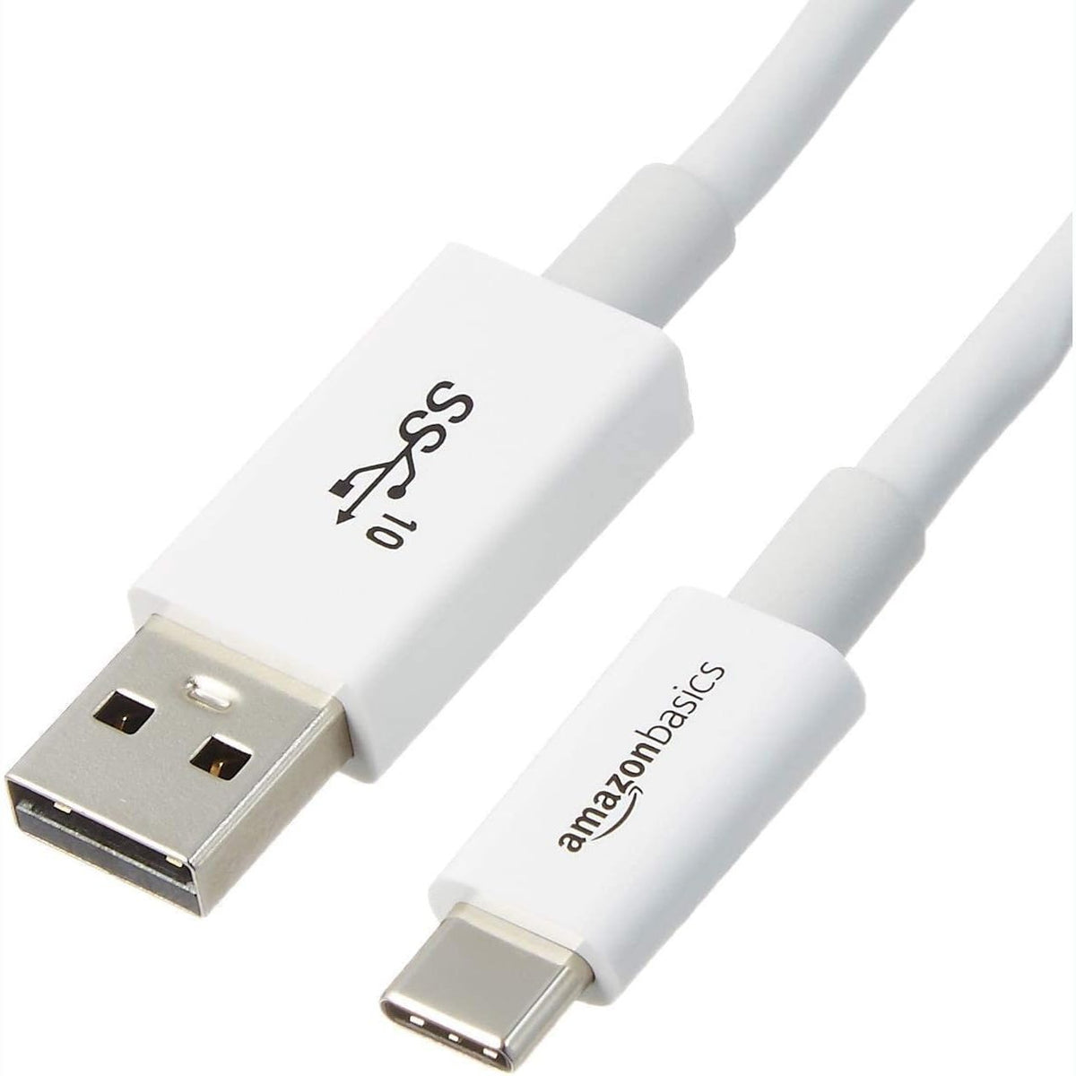 300131 - AMAZON BASICS - Kabllo karikimi i shpejtë adaptues USB-C në USB-A 3.1 Gen 2, 0.9 m, shpejtësi 10 Gbps, i çertifikuar USB-IF, për Apple iPhone 16/15, iPad, Samsung Galaxy, tableta, laptopë, i bardhë
