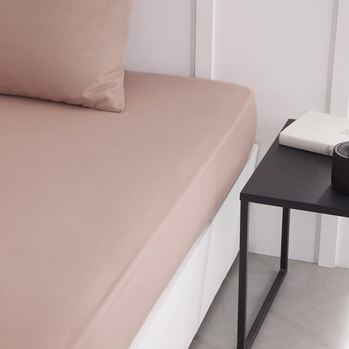 248114 - SOT ESENCIALE Çarçaf 160x200 cm për 2 persona, 100% pambuk, Rozë Rërë