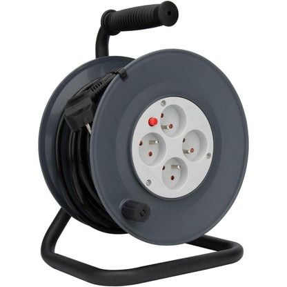 288639 - ZENITECH H05VV-F 4-Prize 3G1.5mm² 25m Bobinë Kablli + Ndërprerës Qarku - Gri