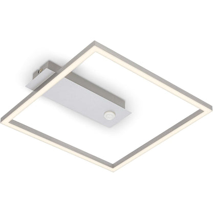 255424 - BRILONER Kornizë Llambë Tavani LED, Dritë e Bardhë të Ngrohtë, 320x300x50 mm, Ngjyrë Alumini, Argjend