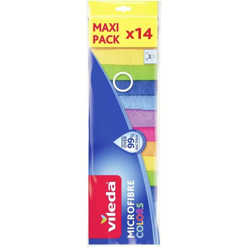 302395 - VILEDA Peceta shumëpërdorimëshe Mikrofibër 30 x 30 cm, 100% Mikrofibër, Pako Maxi me 14 copë