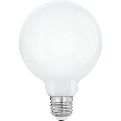 206508 - EGLO LED Llambë E27, 7.5 vat (ekuivalente me 60 vat), 806 lumen, Burim drite e bardhë e ngrohtë 2700 K, Materjal: Opal i bardhë, Forma: Globe G95, Ø 9.5 cm, Me kapacitet errësimi