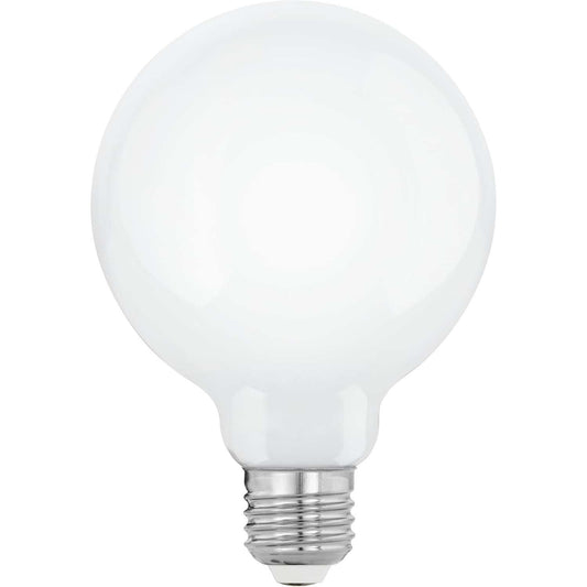 206508 - EGLO LED Llambë E27, 7.5 vat (ekuivalente me 60 vat), 806 lumen, Burim drite e bardhë e ngrohtë 2700 K, Materjal: Opal i bardhë, Forma: Globe G95, Ø 9.5 cm, Me kapacitet errësimi