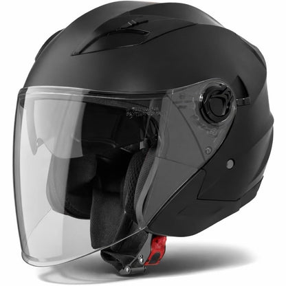 312867 - HELMETË VINZ CALOBRA JET ME VIZKË DIELLI DHE VIZKË | HELMETË MOTOÇIKLETE DHE SKUTERI | E CERTIFIKUAR ECE 22.06 | MADHËSITË XS-XXL - E ZEZË MAT