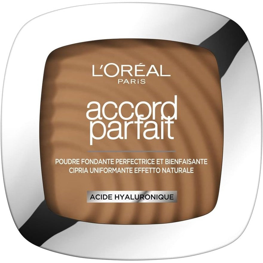 318505 - L'ORÉAL PARIS - Pudër përsosëse që shkrin - I pasuruar me pigmente minerale dhe acid hialuronik - Të gjitha llojet e lëkurës - Përputhje perfekte - Nuanca: Kapuçino e Artë (8.D) - 9 g
