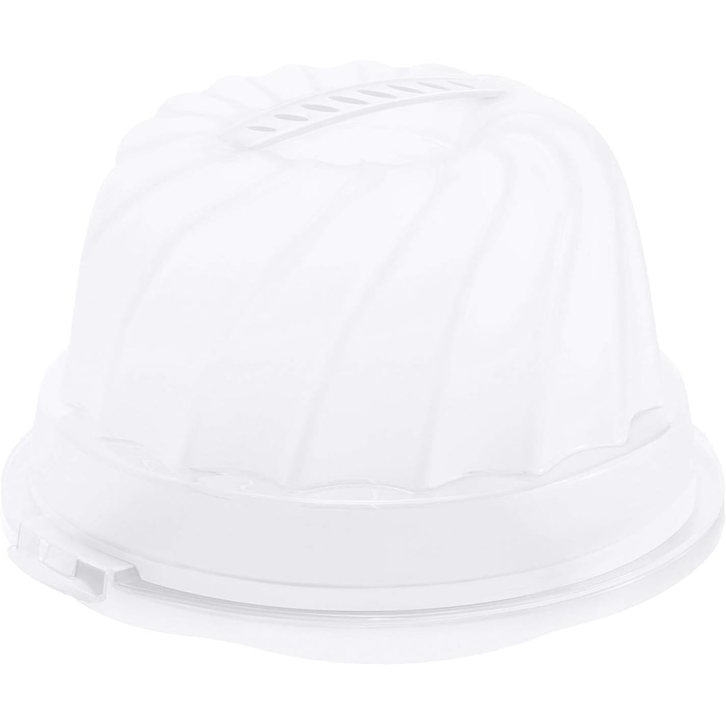 253674 - ROTHO FRESH Enë për tortë Bundt me kapak dhe dorezë mbajtëse, plastike (PP) pa BPA, e bardhë/transparente, (30.5 x 28.5 x 17.5 cm)