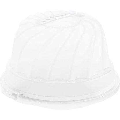 253674 - ROTHO FRESH Enë për tortë Bundt me kapak dhe dorezë mbajtëse, plastike (PP) pa BPA, e bardhë/transparente, (30.5 x 28.5 x 17.5 cm)