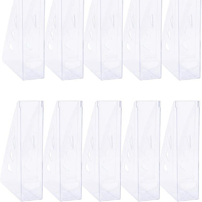 295851 - PRODUKTE ZYRTARE Dosje revistash A4, 10 copë, transparente, plastikë e fortë, organizues tavoline për revista