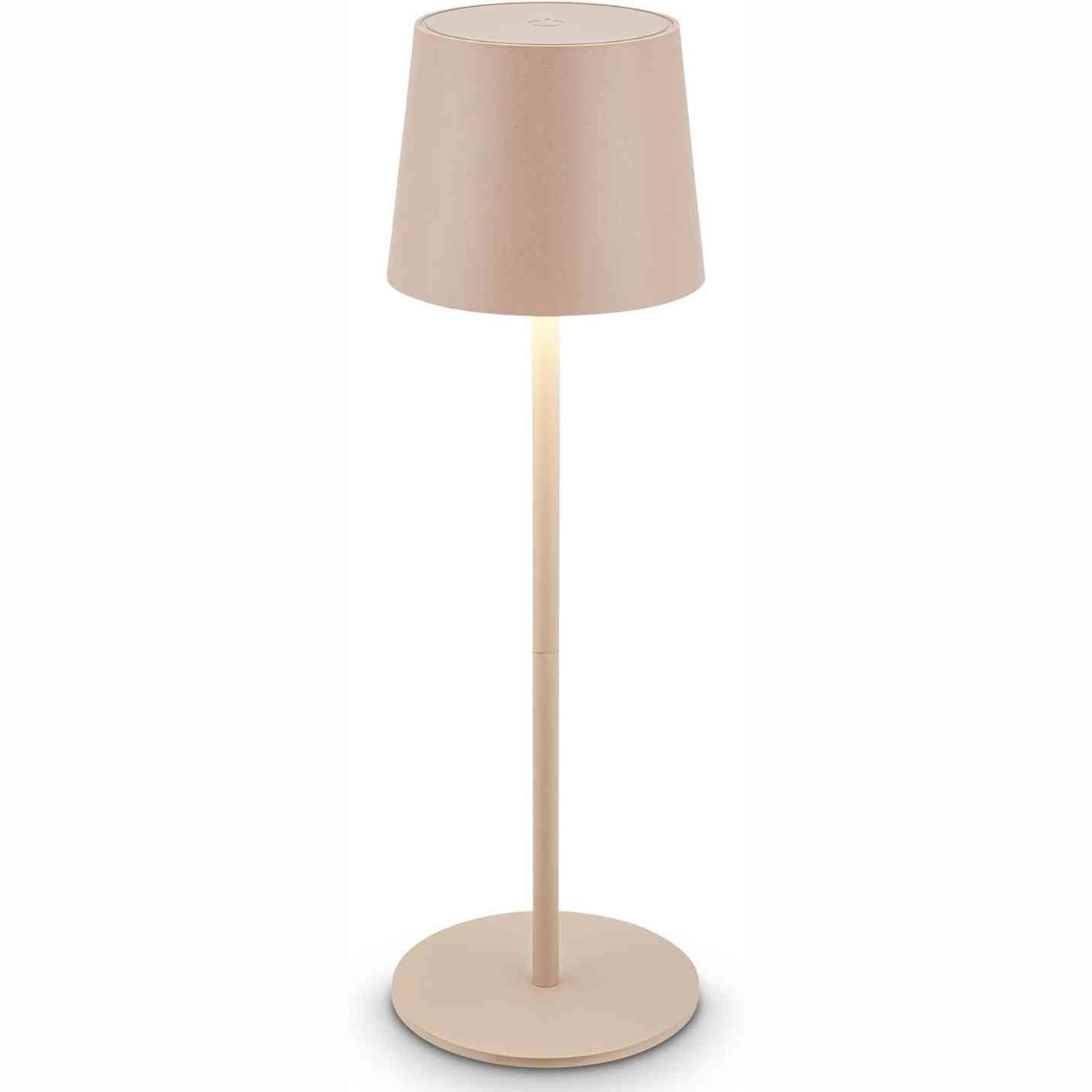 224690 - BRILONER Llambë Tavoline LED Pa Tel IP44, Kontroll me Prekje, Bateri e Zëvendësueshme, 11x34.5 cm, Bezhë