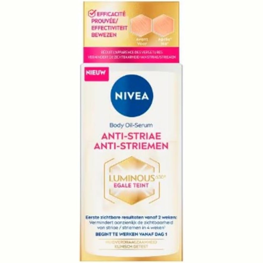 303681 - NIVEA Serum për trupin kundër strijave Luminous630®, 100 ml, kujdes hidratues dhe kundër njollave, për të gjitha llojet e lëkurës