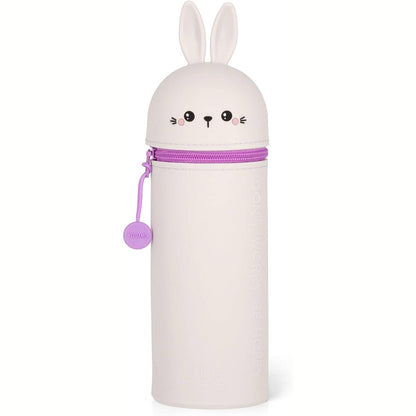 224464 - LEGAMI Çantë e butë silikoni 2-në-1, Çantë shkolle Kawaii Giraffe, Mbajtëse lapsash tavoline, Me zinxhir, Lartësia 18.5 cm, Lepurush