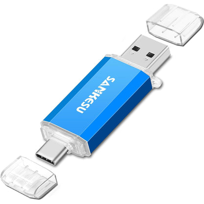 276759 - SANKESU Memorie 256GB USB Stick 3.0 USB C | USB-A & Type-C OTG | për PC/Tablet/Laptop/Telefon Celular Type-C (Blu)