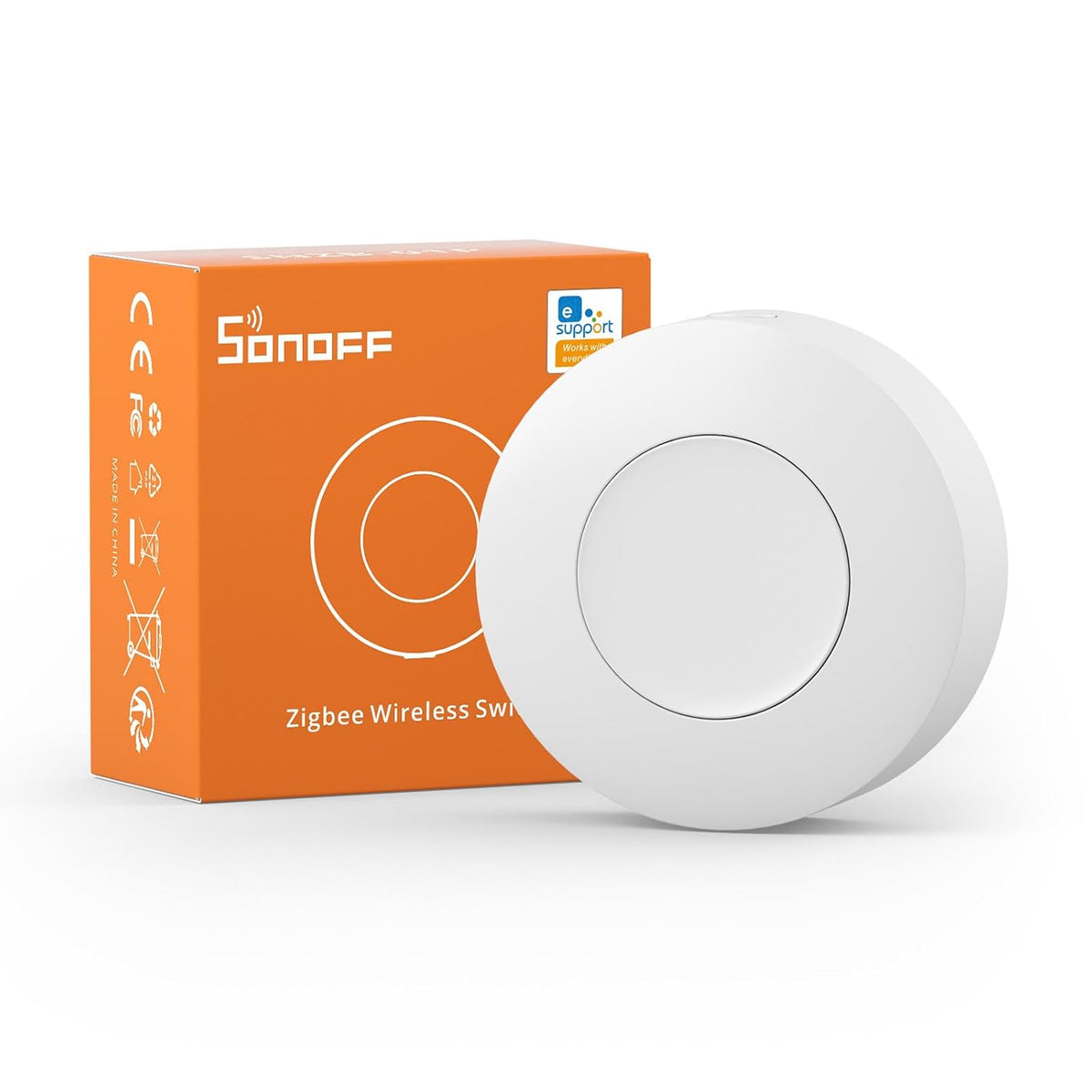 314267 - SONOFF Ndërprerës pa tel Zigbee SNZB-01P, Mbështetje kontrolli me 2 drejtime, Jetëgjatësi baterie 5 vjet, Kërkon Zigbee Hub