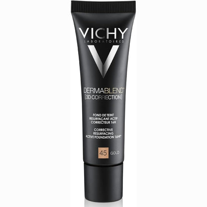 289828 - VICHY Dermablend 3D Korrigjim, Fondatinë për lëkurë me njolla dhe të prirur ndaj akneve, Nuanca: 45 e artë, 30 ml